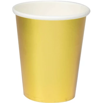 Papírpohár - Arany króm, 8db