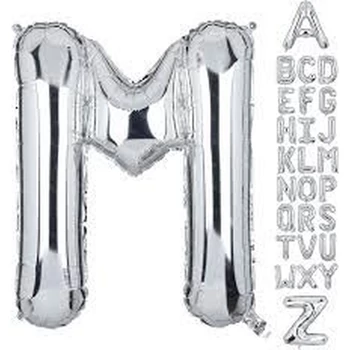 Fólia lufi - Nagy Ezüst "M" Betű 40"-es