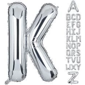 Fólia lufi - Nagy Ezüst "K" Betű 40"-es