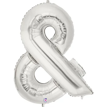Fólia lufi - Nagy Ezüst "&" Betű 40"-es