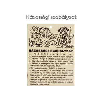 Fa tábla - Házassági szabályzat