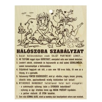 Fatábla - Hálószoba szabályzat 13,5x17,5cm