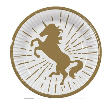 Unikornis - Arany mintás Tányér