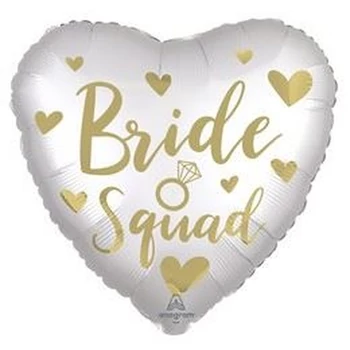 18 inch-es Satin Bride Squad Szív Fólia Lufi Lánybúcsúra