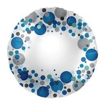 Feliratozható 17 inch-es Kék Pasztell Konfettis Fólia Lufi