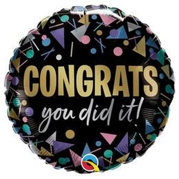 18 inch-es Gratulálok - Congrats You Did It Metallic Fólia Lufi