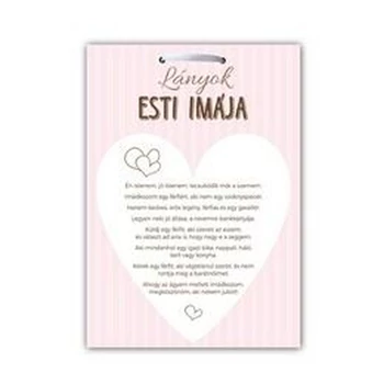 Ajándék Tábla - Lányok esti imája