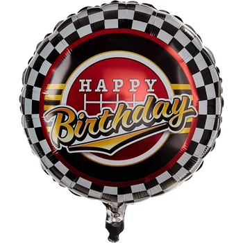 18 inch-es Birthday Checkered Pattern Szülinapi Fólia Lufi