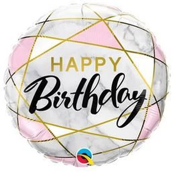 18 inch-es Birthday Marble Rectangles Szülinapi Fólia Lufi