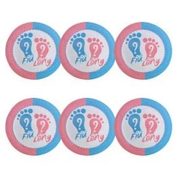 Tányér - Fiú vagy Lány Babaváró Parti Tányér, 23 cm, 6 db-os