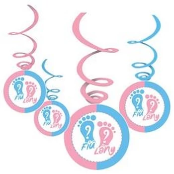 Függő dekoráció Fiú vagy Lány Babaváró Parti Függő dekoráció - 6 db-os