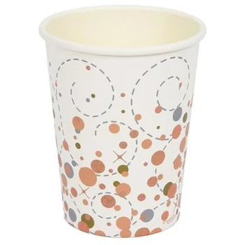 Papírpohár - Rosegold/Fehér 8db