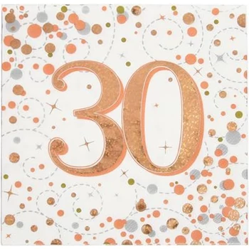 Szalvéta - Rosegold/Fehér , 30-as