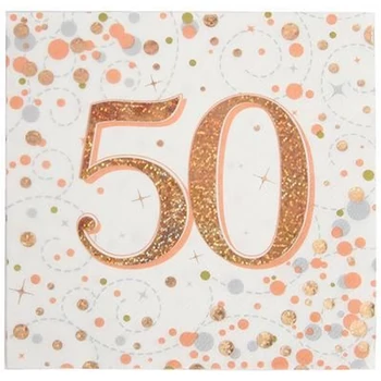 Szalvéta - Rosegold/Fehér , 50-es