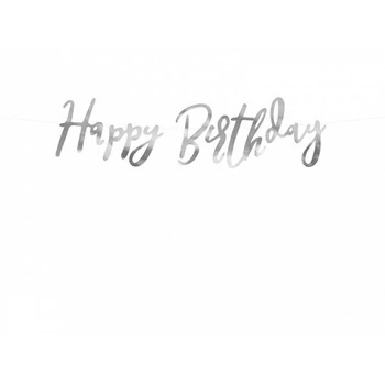 Születésnapi banner, ezüst, 16,5x62cm