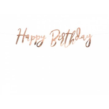 Születésnapi banner, rozé arany, 16,5x62cm