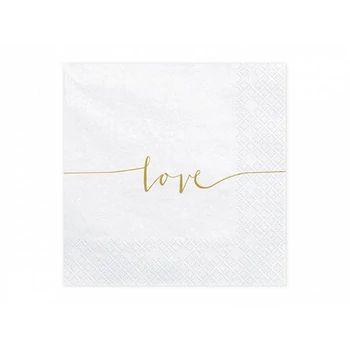 Szalvéta -Arany/Fehér - Love