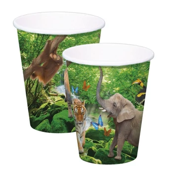 Szafari mintás papírpohár, 8db