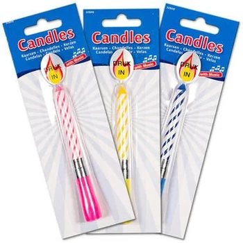 Zenélő gyertya - többféle színben