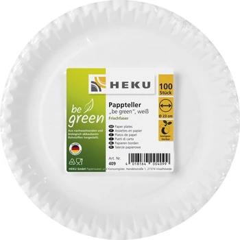 Tányér - Papír Lapos , 100 db/cs , 23 cm komposztálható