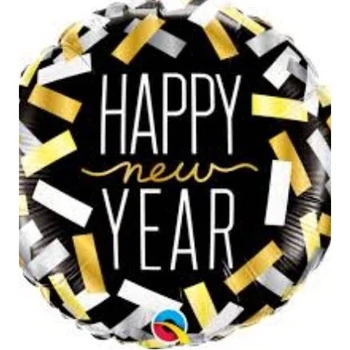 18 inch-es Happy New Year Confetti Parti Fólia Lufi Szilveszterre
