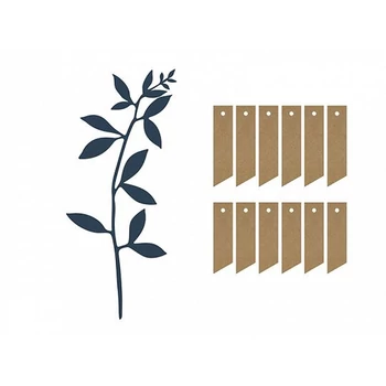 Faág dekoráció - Névkártyákkal, Sötétkék