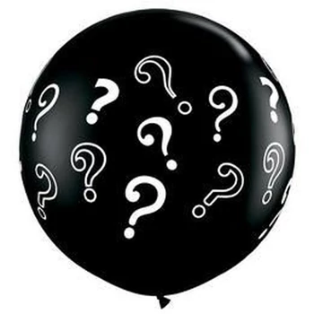 18 inch-es Kérdőjel Mintás - ? - Fekete Lufi 46cm