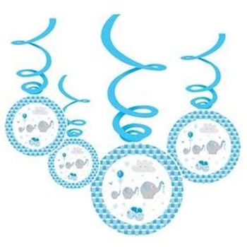 Függő dekoráció Kék Elefántos Parti Függő dekoráció - 6 db-os