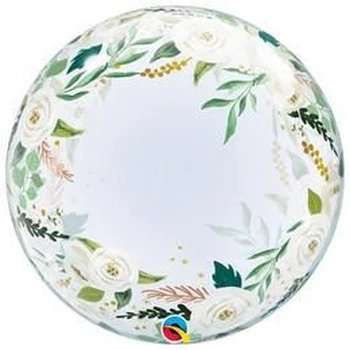 24 inch-es Virágmintás - Wedding Floral Deco Bubble Esküvői Lufi