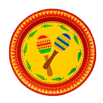 Tányér - Papír Fiesta, 10 db