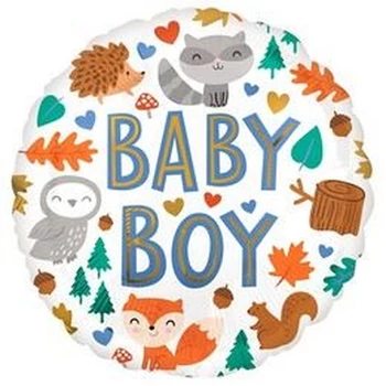 Fólia Lufi - 18"-es Babaváró Baby Boy Woodland Fun Léggömb