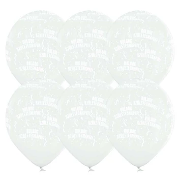 11 inch-es Boldog Születésnapot White Lufi (6 db/csomag) Héliummal