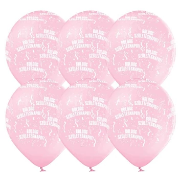 11 inch-es Boldog Születésnapot Pink Lufi (6 db/csomag)