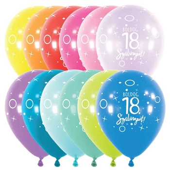 11 inch-es Boldog 18. Szülinapot Assortment Szülinapi Lufi (6 db/csomag) Héliummal