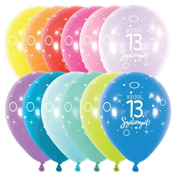 11 inch-es Boldog 13. Szülinapot Assortment Szülinapi Lufi (6 db/csomag), Héliummal