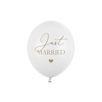 30cm-es lufik, Just married, Pasztell Tiszta Fehér, Héliummal