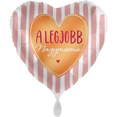 17 inch-es A Legjobb Nagymama Feliratú Fólia Lufi 43cm Héliummal