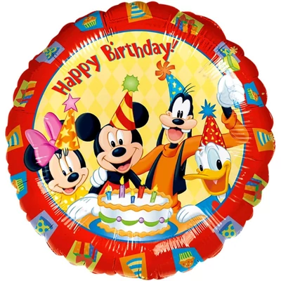 18 inch-es fólia - Happy Birthday, Mickey és barátai Héliummal