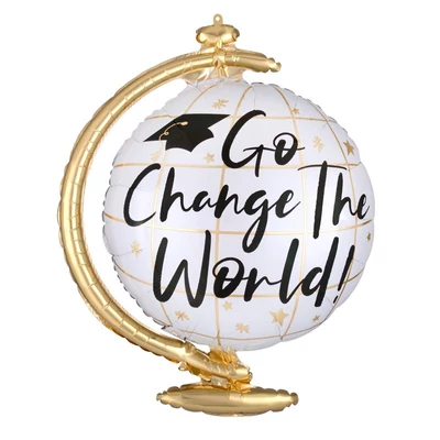 Change the World - Földgömb Shape Fólia Lufi Ballagásra 58cm