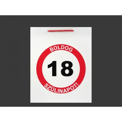 Ajándéktasak Boldog 18. Szülinapot nagy 26x12,5x32cm