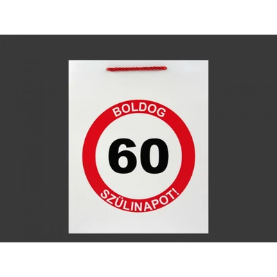 Ajándéktasak Boldog 60. Születésnapot nagy 26x12,5x32cm