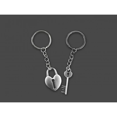 Páros kulcstartó szív + kulcs 10cm