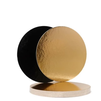 Tortaalátét 28 cm - Black & Gold  kétoldalú Fekete - Arany