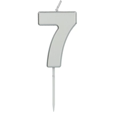 7. számú gyertya ezüst - 5 cm