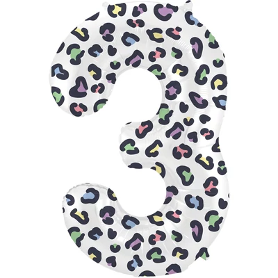 Fólia lufi 3-s szám - Élénk Párduc - 86 cm Héliummal