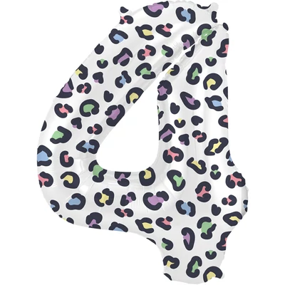 Fólia lufi 4-s szám - Élénk Párduc - 86 cm Héliummal