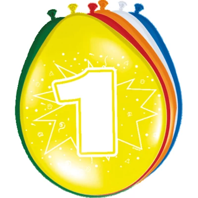 Léggömb - Fordított 01-es, 8db, 30cm (csak levegővel)