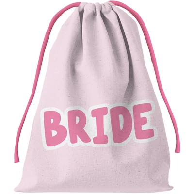 Ajándéktáska - Menyasszonyi csapat - Ő mondta, hogy igen - Poliészter - Rózsaszín/Fehér