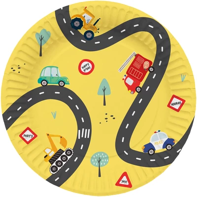 Tányérok - Bolondos kerekek - 23 cm - 8 darab