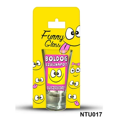 Pálinkás pohár 0,75 ml - Boldog Szülinapot pink – Szülinapi Ajándékok